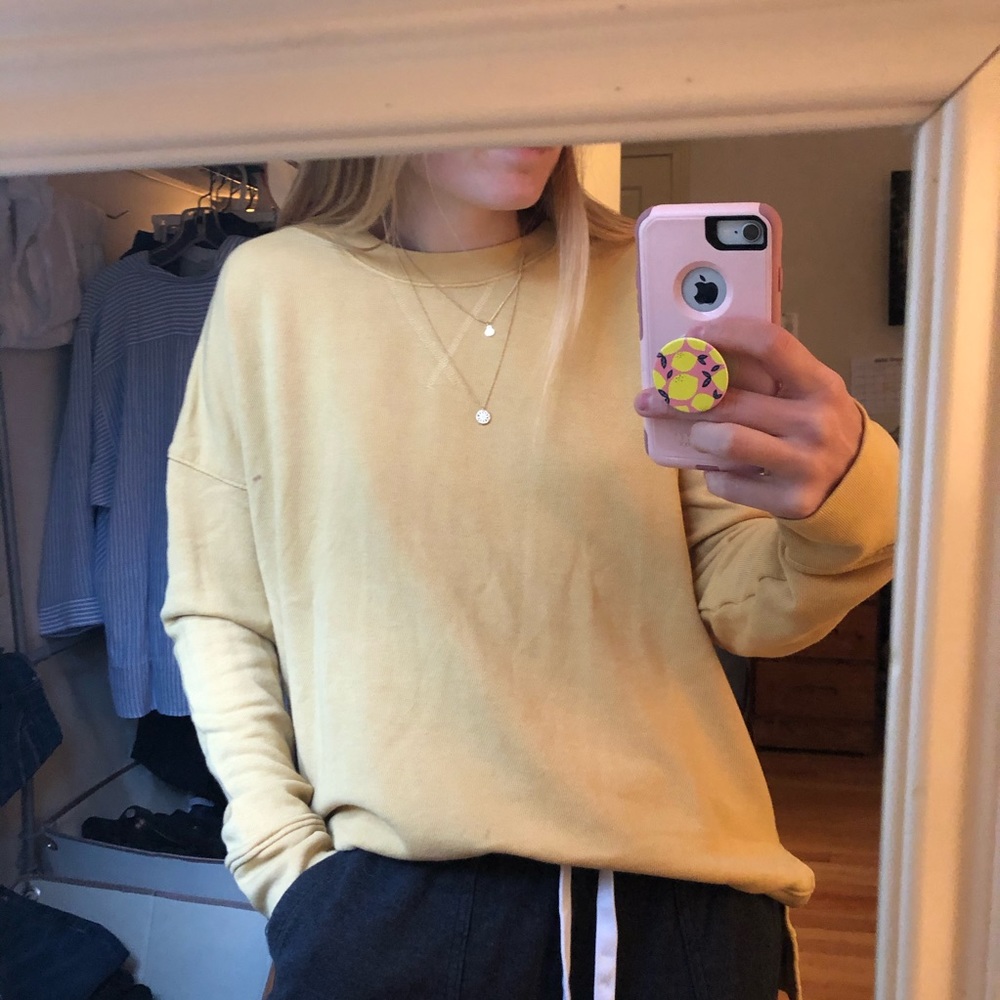 Time & Tru Medium yellow Sweatshirt Loungewear NEW